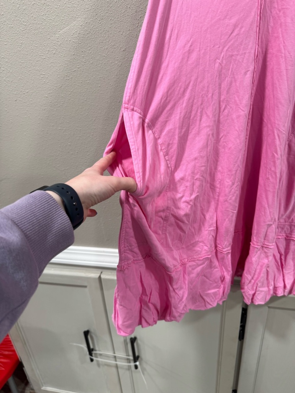 Daily Practice Anthropologie Bubble- Hem Dress Pink - Picture 5 of 7